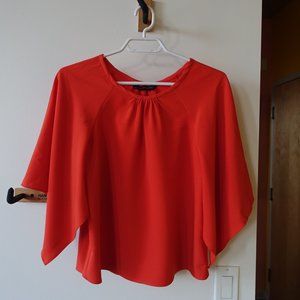Crepe flowy batwings top blouse popover 0 XS